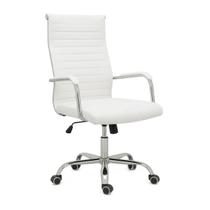 Cadeira de Escritório Presidente LONDON Giratória - Base Cromada - material sintético Branco - 31092 Cadeira de Escritório Presidente LONDON Giratória - Base Cromada - material sintético Branco - 31092