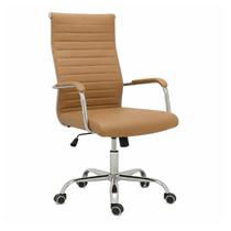 Cadeira de Escritório Presidente LONDON Giratória - Base Cromada - material sintético Fendi - 31091