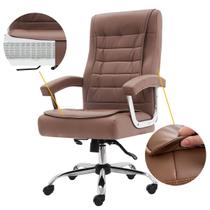 Cadeira de Escritório Presidente Monique Big Marrom Claro com Molas Ensacadas e Trava Relax - WAW Design