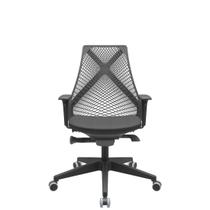 Cadeira de Escritório Presidente Tela BIX com Autocompensador - PLAXMETAL - Preta