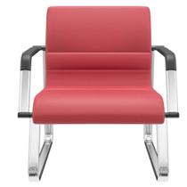 Cadeira de Escritório Recepção com Braço Fixa Cromada Lev P03 Vinil Vermelho - Lyam Decor Cadeira de Escritório Recepção com Braço Fixa Cromada Lev P03 Vinil Vermelho - Lyam Decor
