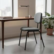 Cadeira de Escritório Secretária Anatômica Base Fixa Palito Reforçada até 120 kg, Tecido na cor Cinza com Preto Cadeira de Escritório Secretária Anatômica Base Fixa Palito Reforçada até 120 kg, Tecido na cor Cinza com Preto