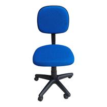 Cadeira de Escritório Secretária com Base Giratória Tecido Jserrano Azul - MJFlex Estofados