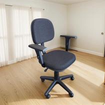 Cadeira de Escritório Secretária, Espuma Anatômica, Base Giratória, Braços Reguláveis, Tecido na cor Preto Cadeira de Escritório Secretária, Espuma Anatômica, Base Giratória, Braços Reguláveis, Tecido na cor Preto