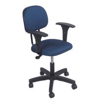 Cadeira De Escritório Secretária Giratória Azul Denver com braco PP com regulagem de altura
