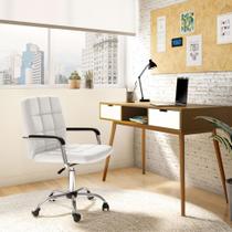 Cadeira de Escritório Secretária Giratória Fitz Branca