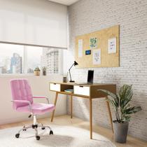 Cadeira de Escritório Secretária Giratória Madium Rosa