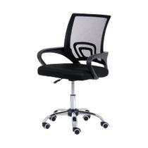 Cadeira De Escritório Simples Estofada Diretor Secretária Detroit Giratória Com Regulagem Preta