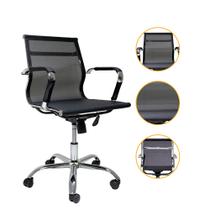 Cadeira de Escritório Simples Tela Mesh Diretor Preta Cadeira de Escritório Simples Tela Mesh Diretor Preta