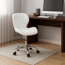 Cadeira De Escritório Slim Ergonômica Giratória Couro Diversas Cores