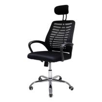 Cadeira De Escritório Tela Mesh Ribs Com Apoio De Cabeça e Sistema Relax Preta - Cadeiras INC