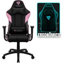 Cadeira de Escritório ThunderX3 EC3 gamer Ergonômica Rosa com Estofado de material sintético Apoios de braços confortáveis