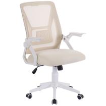 Cadeira de escritório VECELO Mid-Back Giratória em Malha Bege Ergonômica