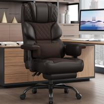 Cadeira de Escritório Vonesse Big Tall em Couro PU com Apoio para Pés Marrom Cadeira de Escritório Vonesse Big Tall em Couro PU com Apoio para Pés Marrom