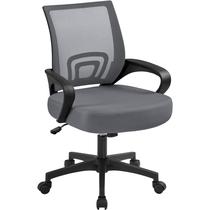 Cadeira de escritório Yaheetech Mid Back Executive Task cinza escuro