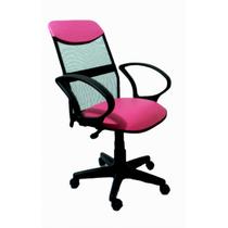 Cadeira de Escrtório Diretor tela pistão a gás preta corano Rosa