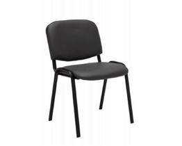 Cadeira de espera base preta, com armacao de metal,assento estofado na cor preta,tamanho 55x43x80x43cm