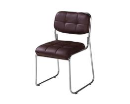 Cadeira de espera com armacao de metal cromada,assento em pu na cor cafe,tamanho 53x43x78cm
