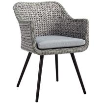 Cadeira de exterior Modway Endeavor Wicker Rattan Grey Cushions Cadeira de exterior Modway Endeavor Wicker Rattan Grey Cushions