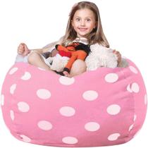 Cadeira de feijão para armazenamento de animais de pelúcia WEKAPO Pink Dot XL