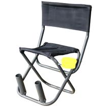 Cadeira de ferro dobrável com 2 suportes e porta isca Cadeira de ferro dobrável com 2 suportes e porta isca