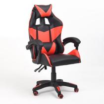 Cadeira de Gamer Giratória Reclinável Trevisul Preta/Vermelha
