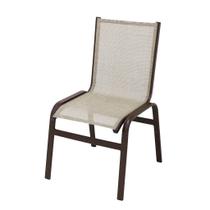 Cadeira de Jantar a Área Externa sem Braço em Alumínio e Tela Sling Confortável Modelo Lótus Cadeira de Jantar a Área Externa sem Braço em Alumínio e Tela Sling Confortável Modelo Lótus