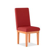 Cadeira de Jantar Alice Estofada Suede Vermelho - Madeira Prima Deccor