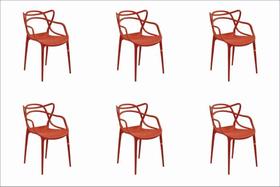 Cadeira De Jantar Allegra Laranja Telha Rivatti Kit 6 Unid