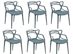 Cadeira De Jantar Allegra Verde Petroleo Rivatti Kit 6 Unid