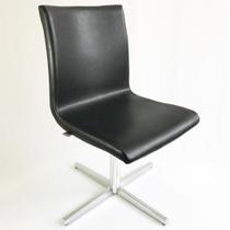 Cadeira de JANTAR Amanda preta base giratória alumínio - Poltronas do Sul