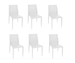Cadeira De Jantar Amanda Pvc Branca Rivatti Kit 6 Unidades