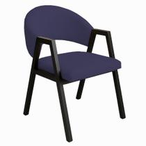 Cadeira de Jantar Antonella Veludo Estilo Poltrona Com Pés Preto - 7 Decor