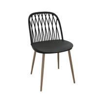 Cadeira De Jantar Ariane Pp Preta Base Aço Adesivado Rivatti Cadeira De Jantar Ariane Pp Preta Base Aço Adesivado Rivatti