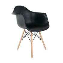 Cadeira de Jantar Charles Eames com Braço I Preta