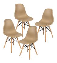 Cadeira De Jantar Charles Eames Dkr Eiffel 4 Unidades Cor Nude - 1203