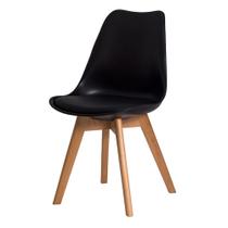 Cadeira De Jantar Cozinha Saarinen Leda Design Wood Preta