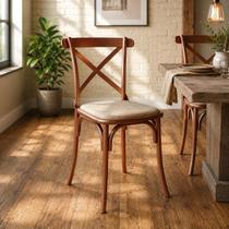 Cadeira de Jantar Cross com Assento Corano Bege Estofada para Sala e Cozinha Moderna Design - Cobre Cadeira de Jantar Cross com Assento Corano Bege Estofada para Sala e Cozinha Moderna Design - Cobre