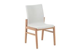 Cadeira de Jantar de Madeira Estofada Camélia Oppa Design - Cru
