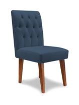 Cadeira De Jantar Decorativa Gabi Suede Azul Marinho