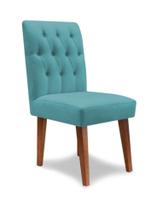 Cadeira De Jantar Decorativa Gabi Suede Azul Turquesa