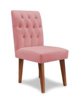 Cadeira De Jantar Decorativa Gabi Suede Rosa