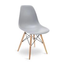 Cadeira De Jantar Design Eiffel Wood Charles Eames Cinza