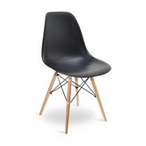 Cadeira De Jantar Design Eiffel Wood Charles Eames Preta