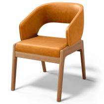 Cadeira de Jantar e Estar Living Estofada Lince L02 Tecido Sintético Whisky - Lyam Decor Cadeira de Jantar e Estar Living Estofada Lince L02 Tecido Sintético Whisky - Lyam Decor