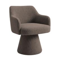 Cadeira de Jantar e Estar Living Jade Giratória Bouclé Marrom - Nexta Casa Cadeira de Jantar e Estar Living Jade Giratória Bouclé Marrom - Nexta Casa