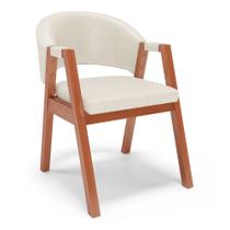 Cadeira de Jantar e Living Anisha Estofada material sintético Bege - Desk Design