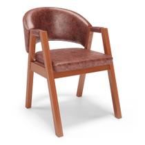 Cadeira de Jantar e Living Anisha Estofada material sintético Marrom Cleveland - Desk Design