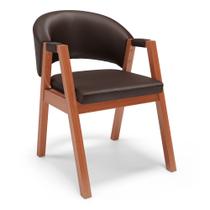 Cadeira de Jantar e Living Anisha Estofada material sintético Marrom - Desk Design