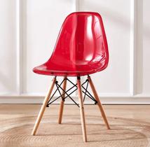 Cadeira de jantar Eames Chair em Acrílico na cor Vermelha - BERING